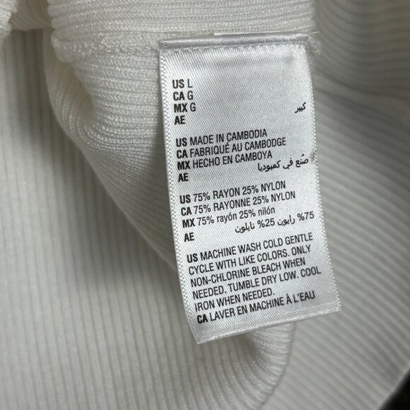 I.n.c. International Concepts Womens Detail Ribbed Mock Neck Sweater White Large - Picture 8 of 11